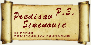 Predisav Simenović vizit kartica